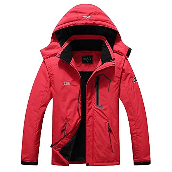 Pooluly Chaqueta de esquí para hombre, cálida, impermeable, cortavientos, con capucha, chaqueta de snowboard